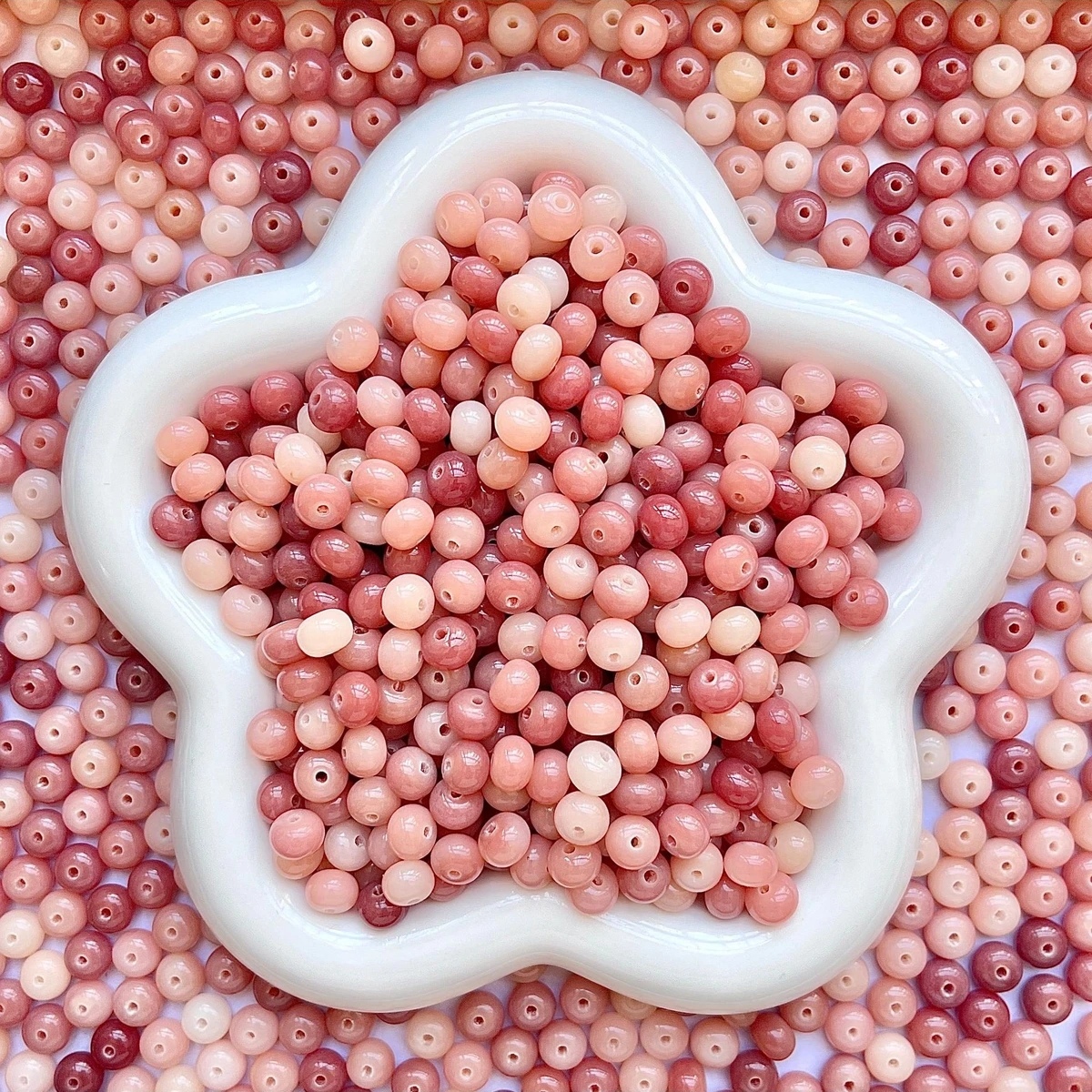 粉色算盘珠9x6mm菩提根散珠diy手工串珠佛珠念珠菩提子学生文玩