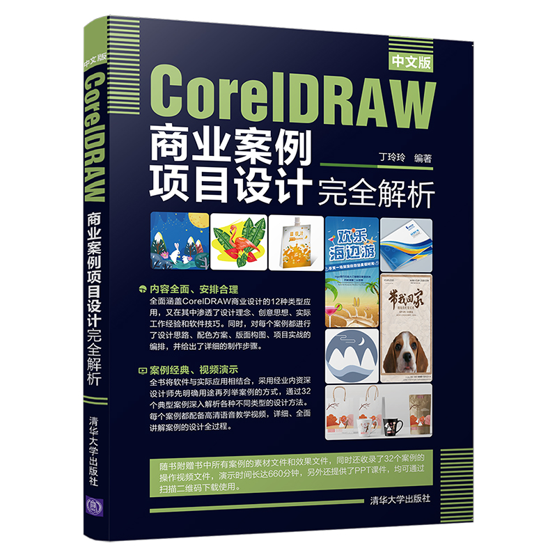 正版书籍 中文版CorelDRAW商业案例项目设计完全解析 丁玲玲CIS企业形象策划CorelDRAW入门教程书平面广告设计工业设计CDR自学教材