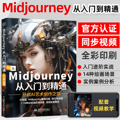 现货 Midjourney从入门到精通人工智能 AI绘画从入门到精通 文案绘画摄影电商广告制作插画设计人工智能AI绘画Midjourney关键词