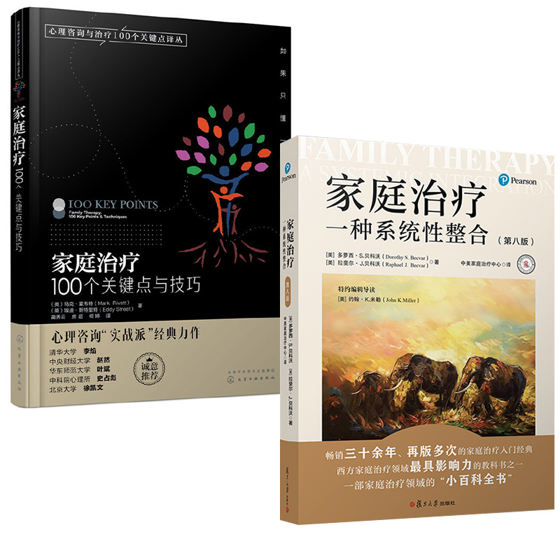 【全2册】家庭治疗：100个关键点与技巧+家庭治疗：一种系统性整合第八8版心理咨询师心理问题诊断治疗方法咨询师培训教材正版书籍