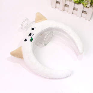 可爱毛绒小羊发箍韩版高颅顶羊角头箍洗脸发卡甜美拍照头饰