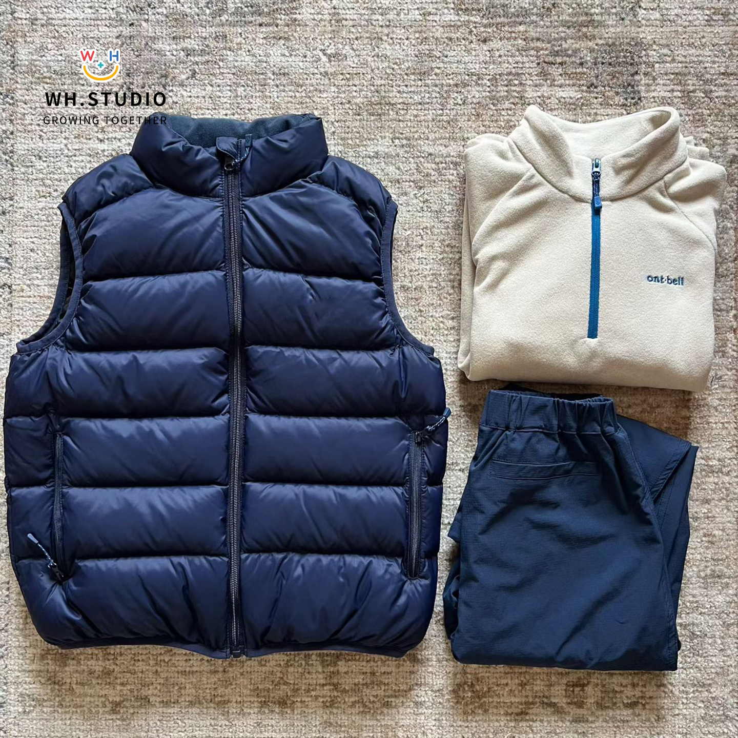 儿童90白鸭绒羽绒马甲加绒冲锋裤