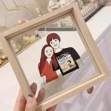 透明相片实木框生日情人节七夕特别走心的礼物diy创意订做照摆台