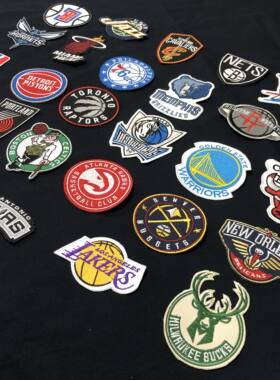 NBA全套篮球刺绣队标魔术贴徽章