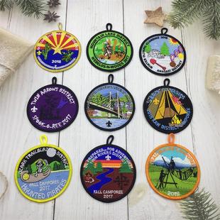 童军精美徽章布贴夏令营户外露营篝火雪人吊绳贴标衣服牛仔裤配饰