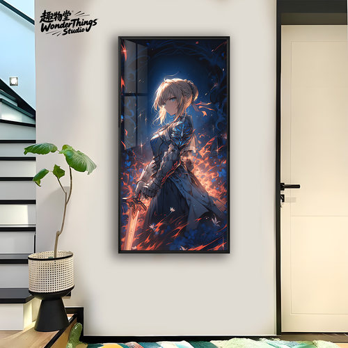 命运－冠位指定saber亚瑟王fate呆毛王从者晶瓷画背景墙装饰画