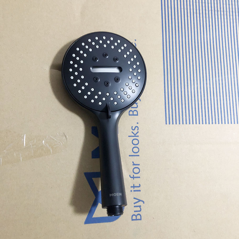 原装配件恒温龙头黑色手持花洒恩摩恩58332habl手持花洒单头维修