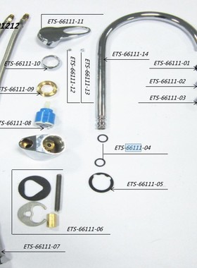 原装维修配件厨房洗菜盆水槽龙头恩摩恩66111 77111ec