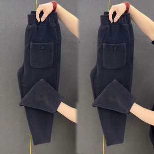 百搭显瘦雪尼尔萝卜裤 中老年条绒休闲裤 女秋冬加厚保暖哈伦小脚裤