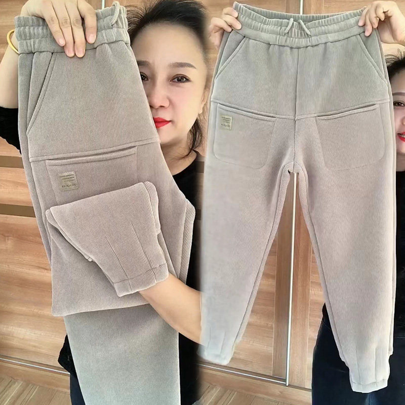 小个子九分加厚羊羔毛卫裤女冬季新款弹力休闲宽松显瘦保暖哈伦裤,女装/女士精品,休闲裤,淘宝优惠券,粉丝福利购,淘宝优惠卷