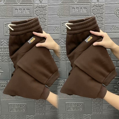 原创韩版高腰加绒加厚萝卜九分裤