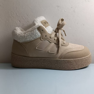 38码右脚厚底单只鞋加绒休闲鞋残疾人加绒保暖棉鞋冬季女士雪地靴