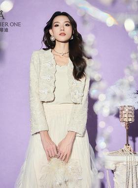 ANOTHER ONE安那迪复古轻奢气质感精致上衣提花蕾丝绣短外套