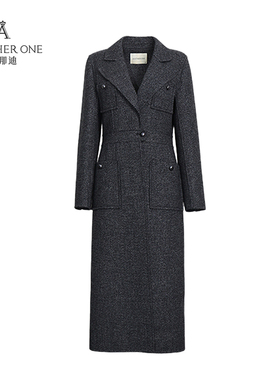 ANOTHER ONE安那迪时尚简约英伦风长款羊绒大衣通勤百搭上衣