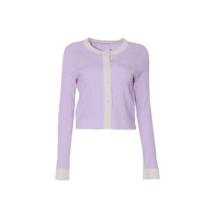 ANOTHER ONE安那迪今年流行超漂亮针织开衫紫色优雅外套上