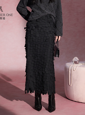 ANOTHER ONE安那迪独特超好看飘逸长裙女不规则设计感时尚半身裙