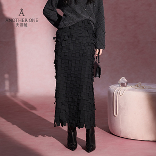 ANOTHER ONE安那迪独特超好看飘逸长裙女不规则设计感时尚半身裙