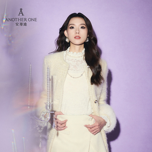 ANOTHER ONE安那迪半高领打底衫风情万种的上衣蕾丝小衫气质时尚