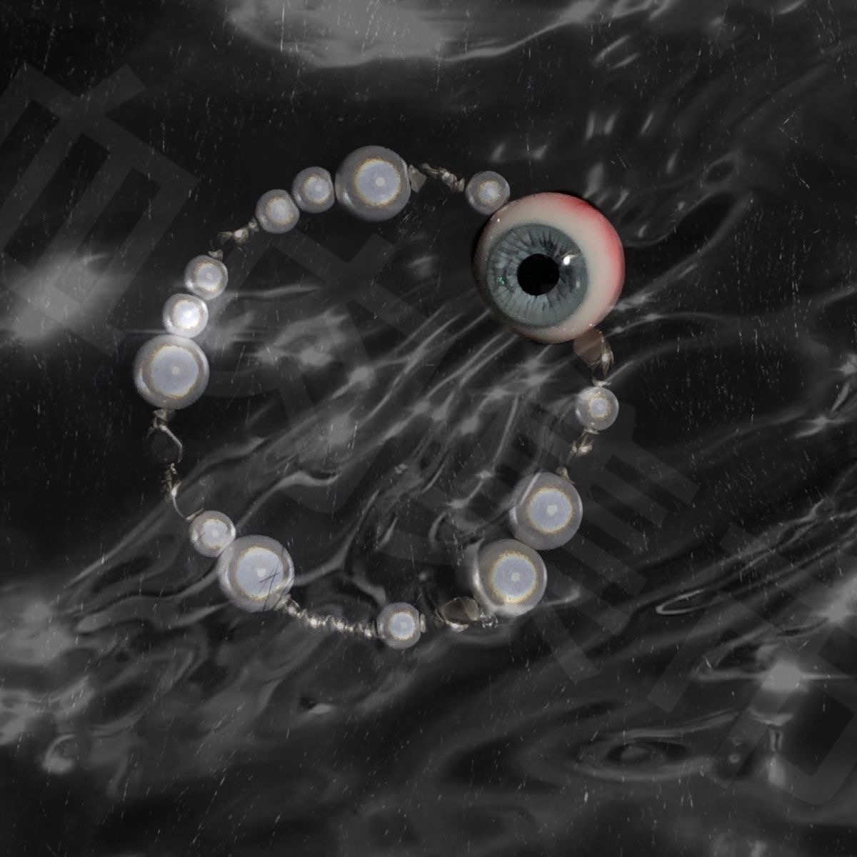 水波纹原创眼球手链二次元小清新反光珠手串银色山泉手腕小众