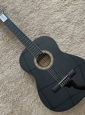 出口品牌 Hopper 云杉桃花心古典吉他合板 39英寸 黑色初学练习琴