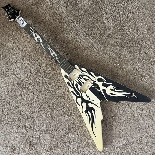 Harley Benton Flying V型电吉他燕尾异形阴阳火焰半成品微瑕DIY