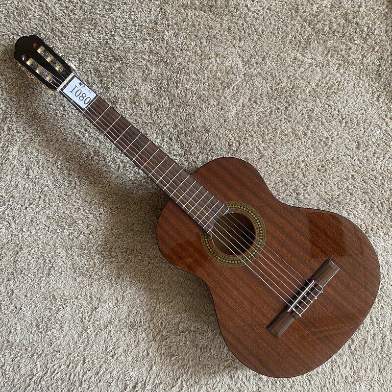 台湾工厂库存桃花芯木古典吉他合板38英寸琴颈可调原木色库存微瑕