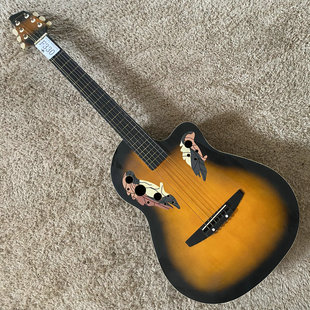 日本樱花 Sakura 奥威逊款式民谣吉他葡萄孔圆背库存特价装饰道具