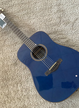品牌 Dotch 道奇云杉玫瑰木面单民谣木吉他 41寸库存蓝色 D桶库存