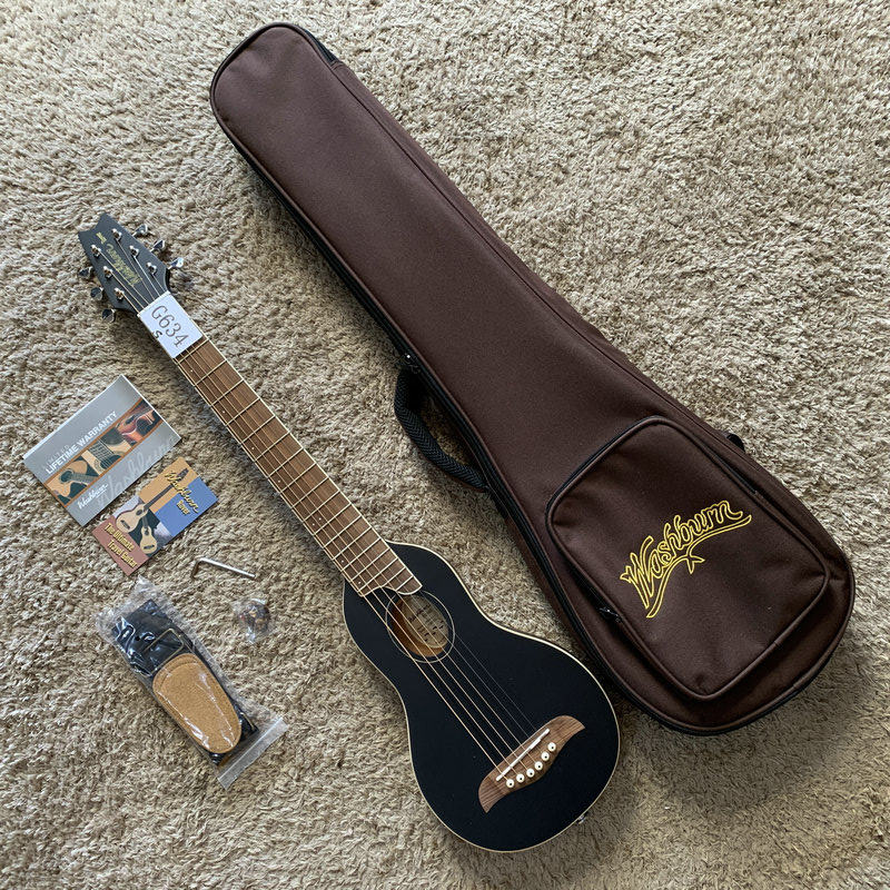 美国 Washburn 勇士34英寸云杉民谣木吉他面单板旅行琴带包微瑕疵