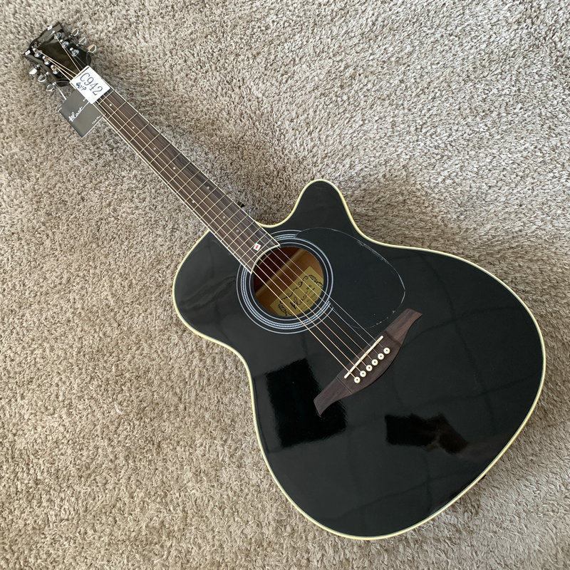 极风 Blast AG2100云杉木合板民谣木吉他 40寸缺角黑色初学瑕疵