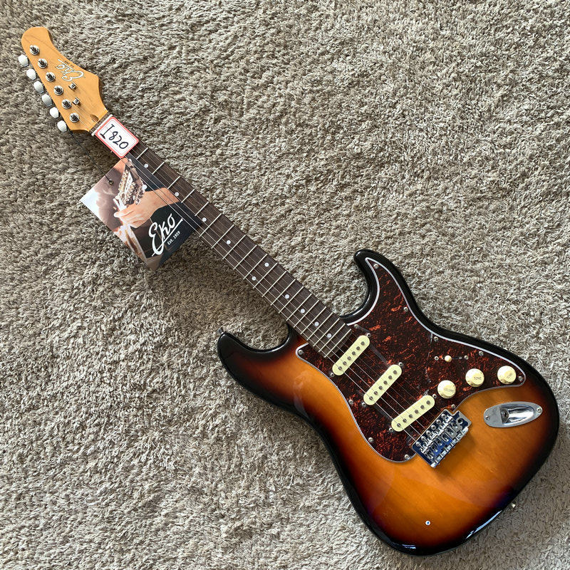 意大利 EKO ST款式 电吉他复古三单拾音器 六点式单摇22品日落色