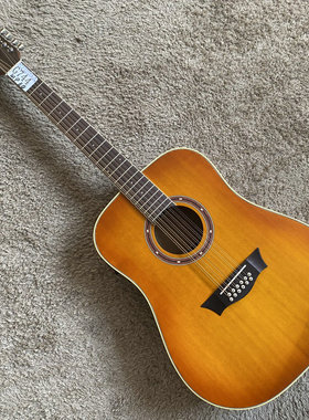 12弦 云杉桃花芯木 合板民谣木吉他B-BAND 电箱41英寸库存微瑕