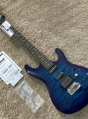 微瑕 IBanez 依班娜 爱宾斯GSA60QA-TBB 小双摇 电吉他蓝色水波纹