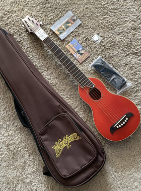 美国Washburn RO10勇士34寸民谣木吉他面单板旅行琴带包微瑕红色