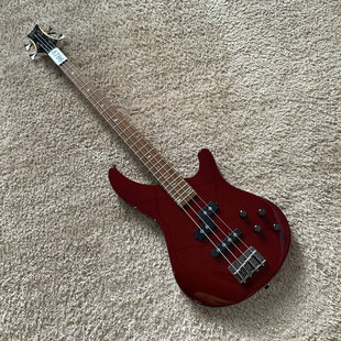 BASS 主动4弦电贝司贝斯 24品酒红色 Mitchell 美国吉他中心品牌