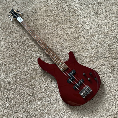 美国吉他中心品牌 Mitchell 主动4弦电贝司贝斯 BASS 24品酒红色