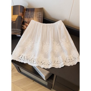 法式甜美镂空蕾丝裙屁帘短裙大码女装胖mm秋冬洋气叠穿罩裙半身裙