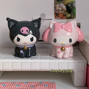 FunLife生活馆 出口可爱卡通陶瓷存钱罐 美乐蒂库洛米储蓄罐摆件