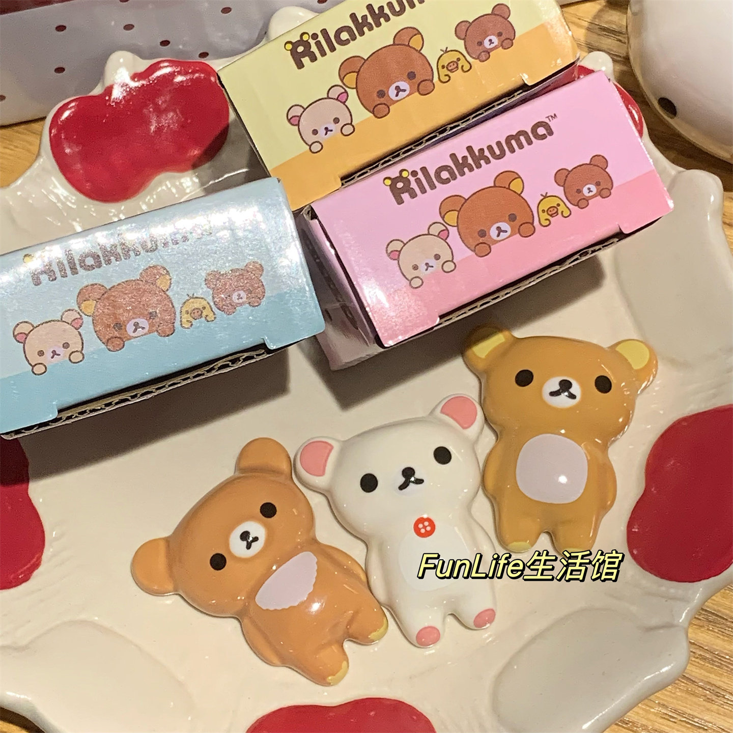 FunLife生活馆 日单限定可爱卡通轻松熊筷子架 托笔架陶瓷筷子托,餐饮具,筷子架,淘宝优惠券,粉丝福利购,淘宝优惠卷