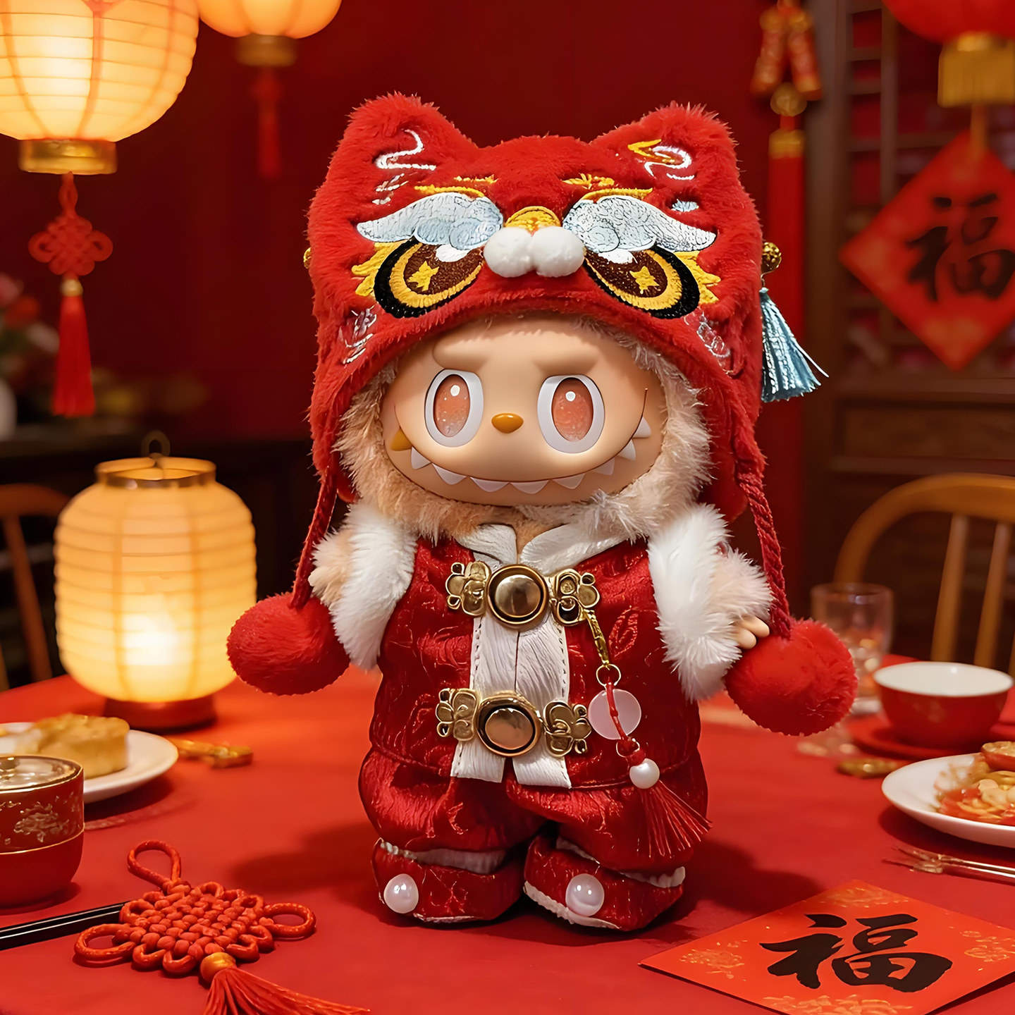 2026拉布布新年娃衣一代二代三代过年拜年服装labubu醒狮过年衣服,模玩/动漫/周边/娃圈三坑/桌游,棉花娃娃/毛绒玩具娃衣,淘宝优惠券,粉丝福利购,淘宝优惠卷