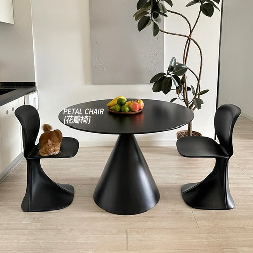 现代法式奶油风设计师餐椅简约创意客厅餐厅创意洽谈休闲椅花瓣椅