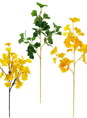 仿真树叶 银杏叶 绿色黄色叶子森系假绿植家居商场装饰 布展摄影