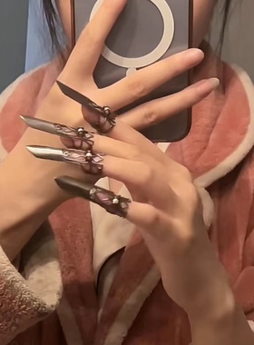 汉服饰品古风凹造型指套开口可调节缠绕线线条造型护甲套装指甲戒