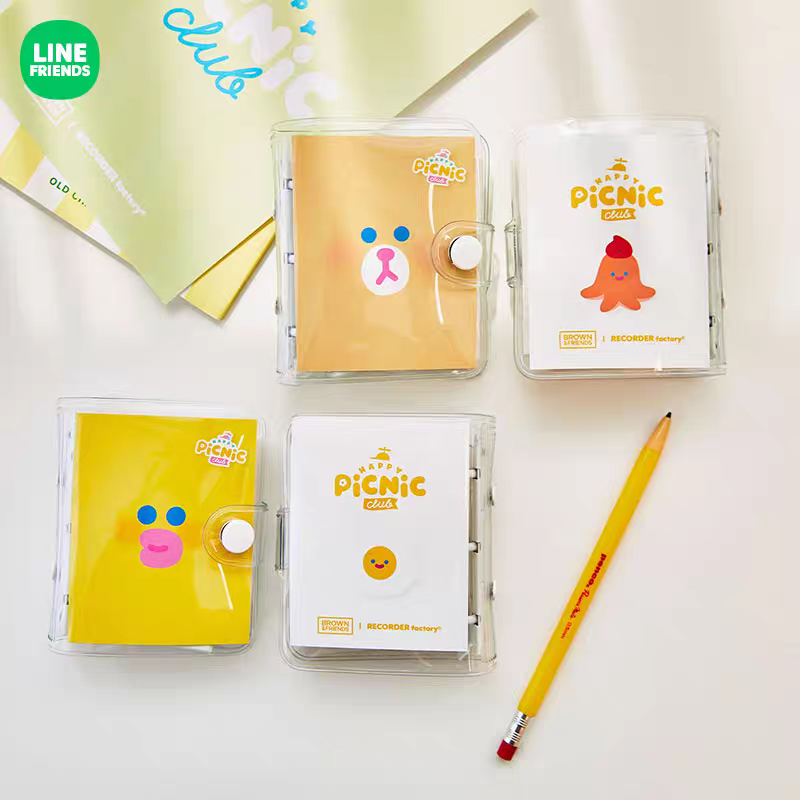 正版line连我朋友布朗熊莎莉鸡日记本办公用品记事本便携文具夹子