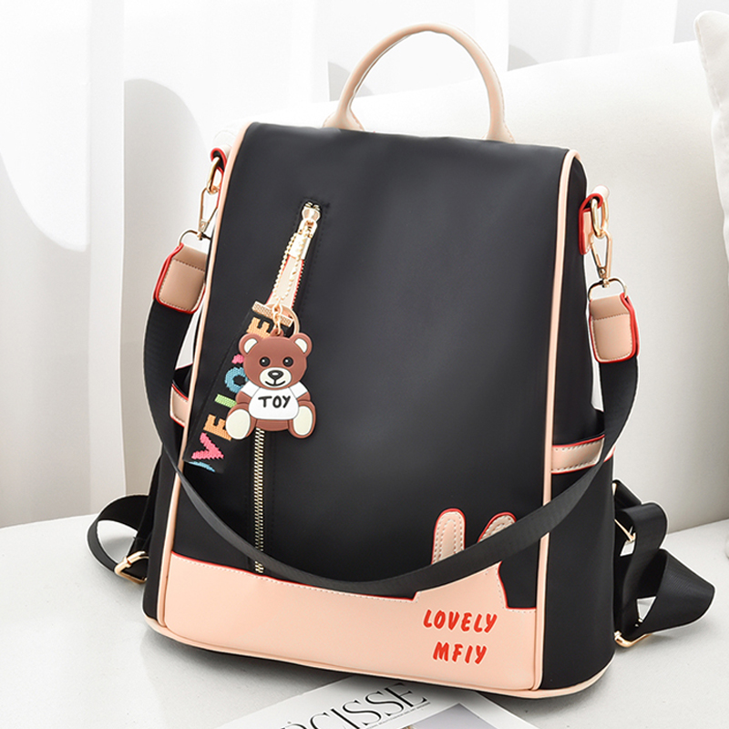 牛津布百搭风中年妇女双肩包包