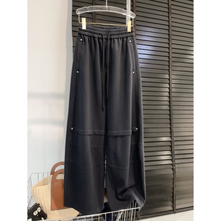 女宽松显高显瘦百搭舒适弯刀阔腿裤 2025秋季 水洗高腰卫裤 美式 新款