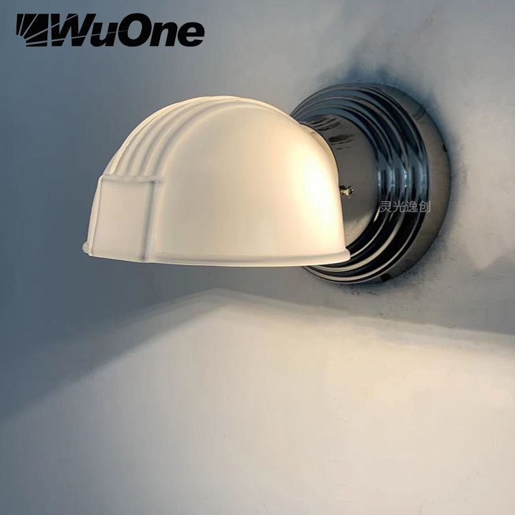 中古wuone灵光逸创瓷白铜材壁灯