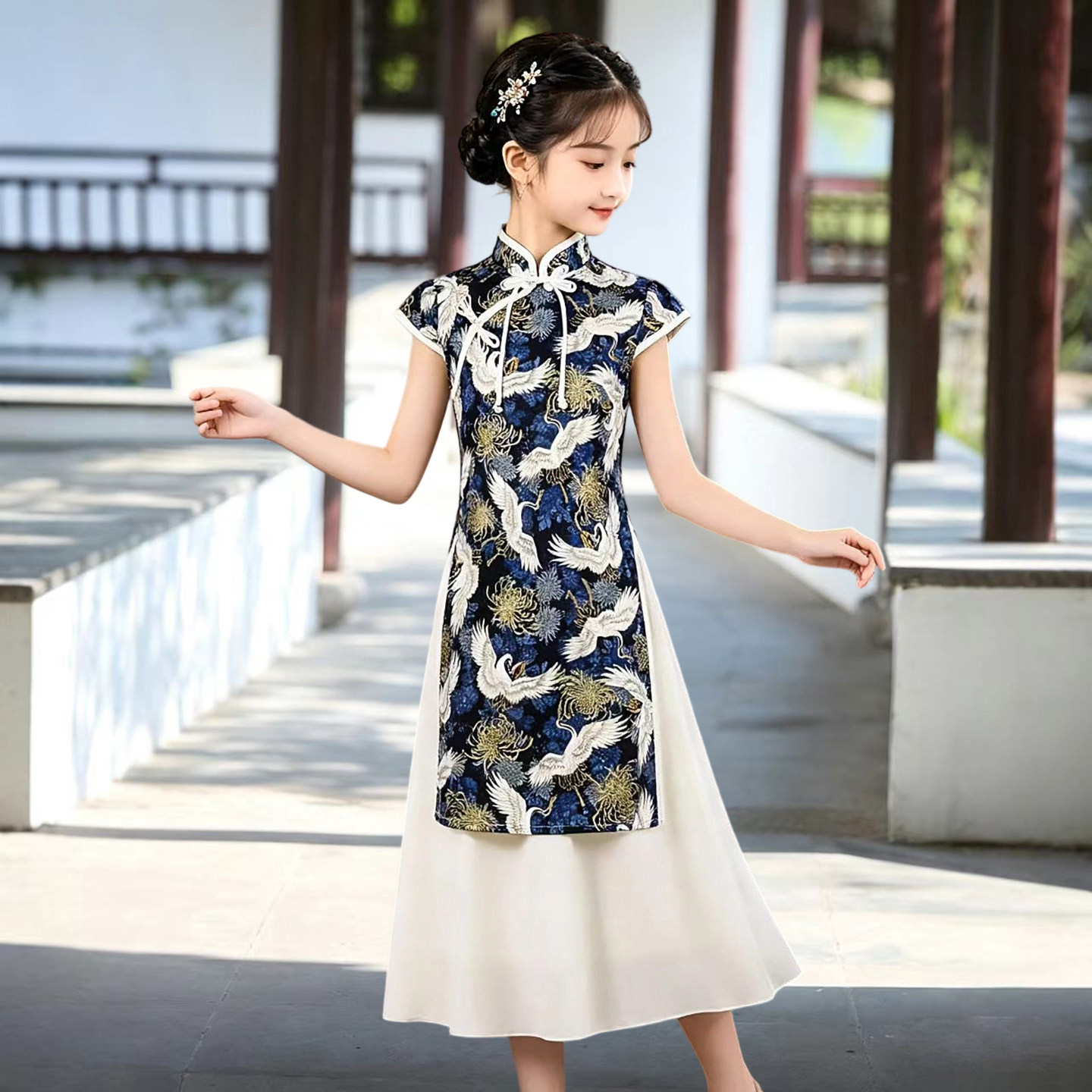 新中式改良高端女童旗袍2026新款