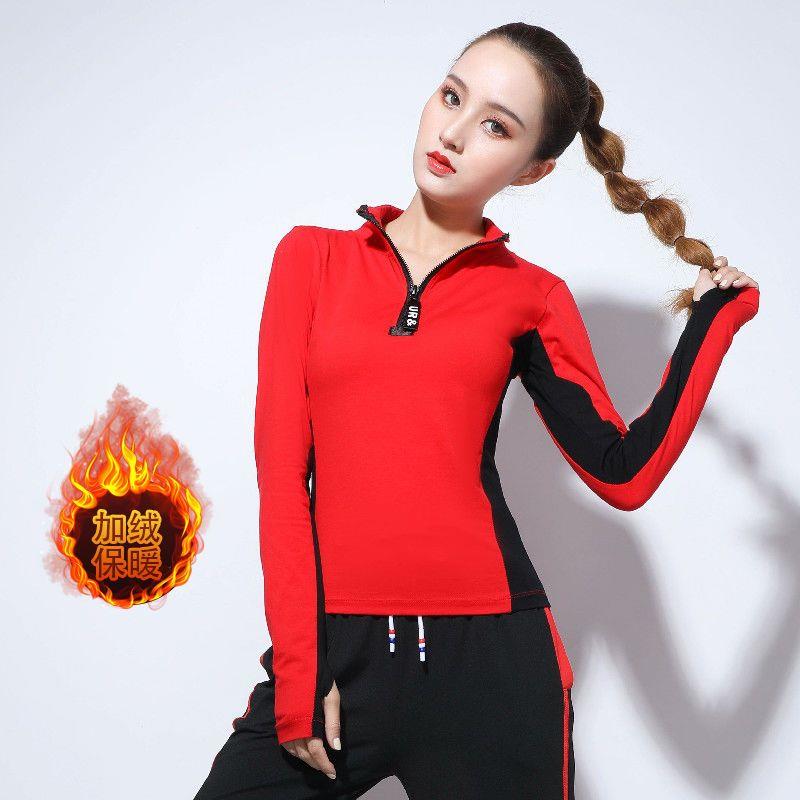 广场舞服装女秋冬舞蹈服加绒上衣鬼步舞跳舞演出服运动健身团体服