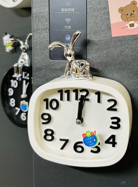 磁吸时钟冰箱贴磁贴钟表新款创意电子小闹钟准可爱磁铁厨房计时器